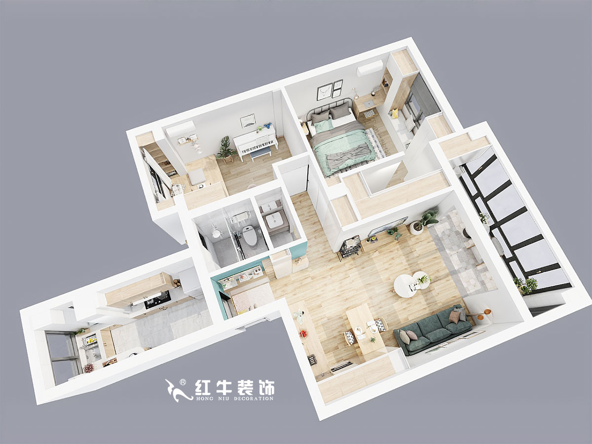 魏利利_市政天元城花語座13-303-85㎡-現(xiàn)代簡(jiǎn)約00鳥瞰圖