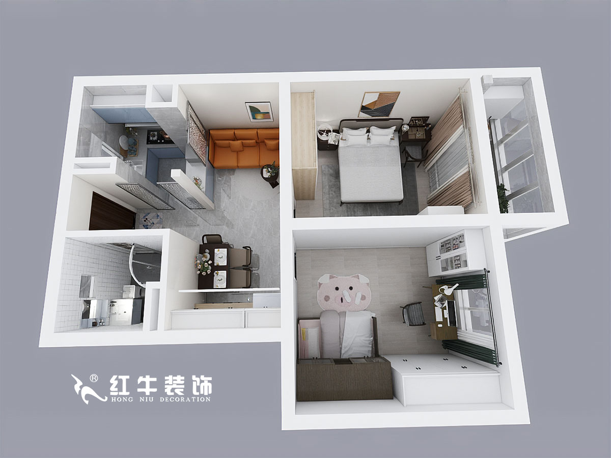 熊皓宇_唱經(jīng)樓5-1502-70㎡-現(xiàn)代簡(jiǎn)約風(fēng)格_2室1廳1衛(wèi)_成品家￥97800→00鳥瞰圖