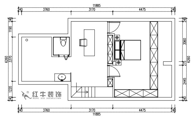 張桐瑋｜雨花村19-701-110㎡-現(xiàn)代簡約風格｜3室2廳1衛(wèi)｜新房裝修｜定制家￥124244｜全包12萬｜00_04二層平面方案