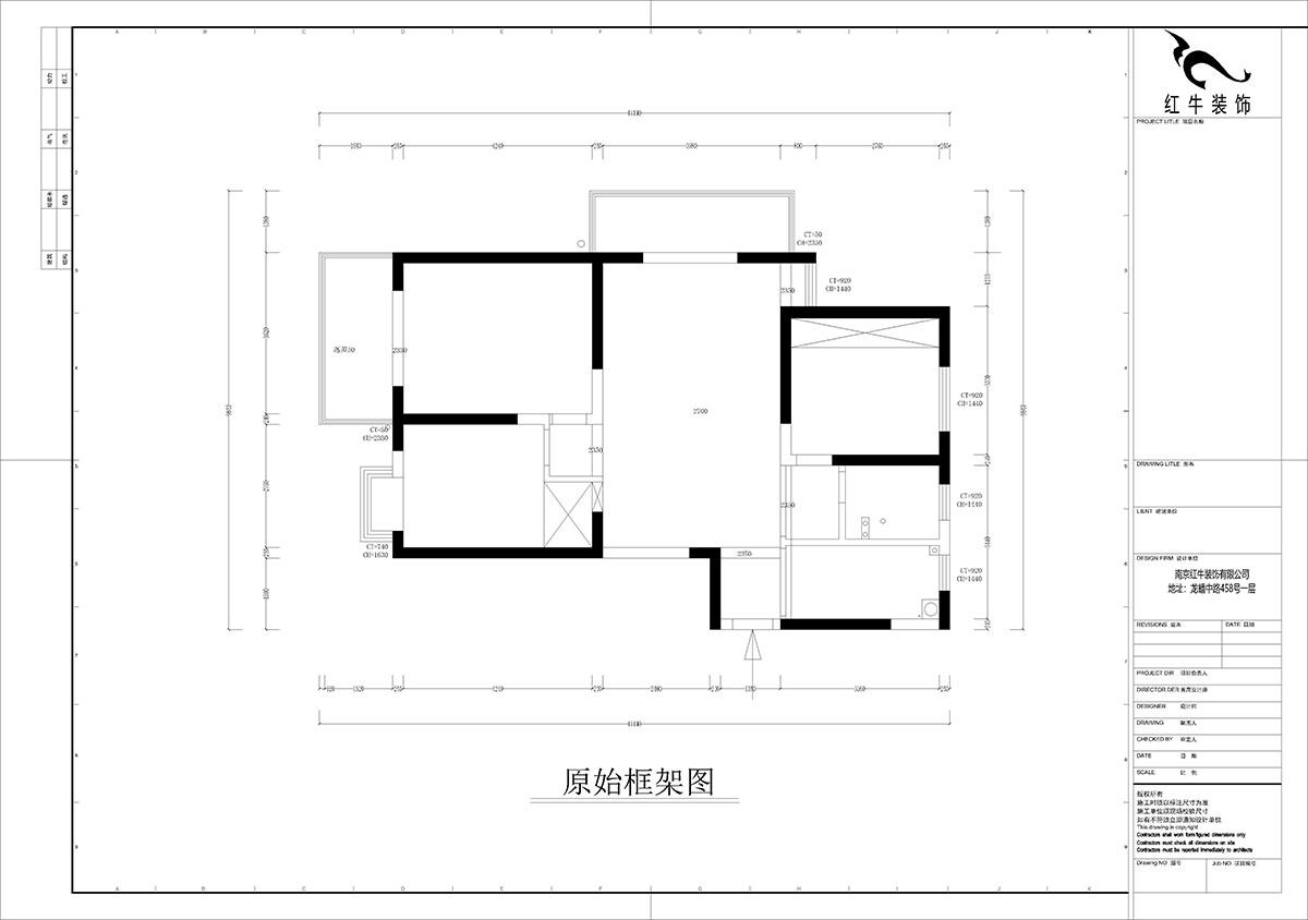 孟憲濤｜七彩星城2-2406-120㎡-簡(jiǎn)約風(fēng)格｜3室1廳1衛(wèi)｜老房裝修｜定制家￥160000｜全包16萬｜00_01原始框架圖