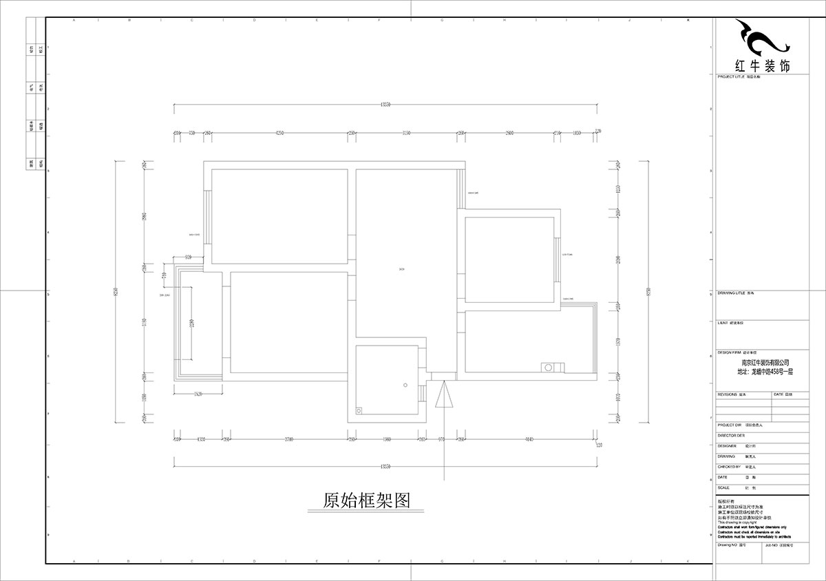 孟憲濤｜龍悅山莊7-402-82㎡-現(xiàn)代簡(jiǎn)約風(fēng)格｜3室2廳1衛(wèi)｜老房裝修｜定制家｜全包12萬｜00_01原始框架圖